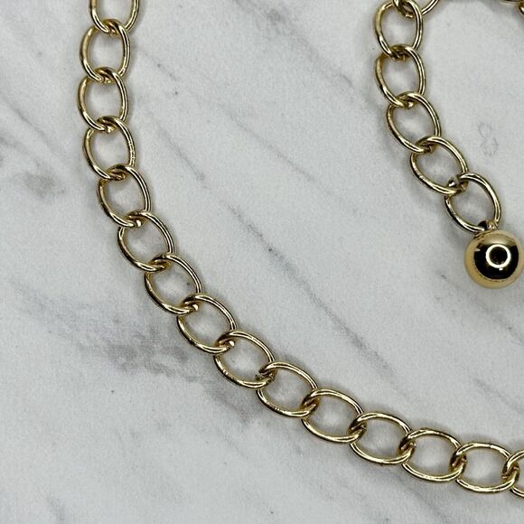 Simple Basic Gold Tone Metal Chain Link Belt Size XS Small S - Picture 6 of 9
